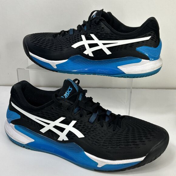 Asics Gel-Resolution 9 Sneakers Shoes Sz 13 Black White Blue 1041A330 Tennis main image 5
